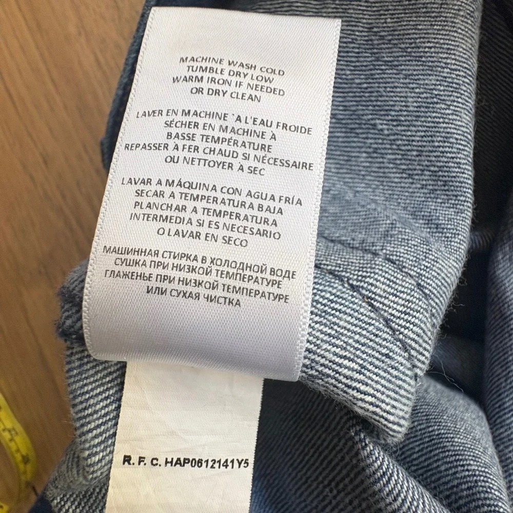 $315 RE/DONE True Rinse High Rise Wide Leg Jeans Blue Denim Women's Size 24 X 32